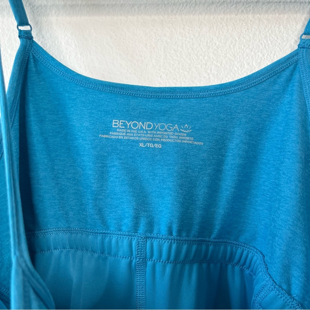 Beyond Yoga Cali Blue Heather Spacedye Essence Dress Built in Shorts Size XL NEW - Picture 8 of 8